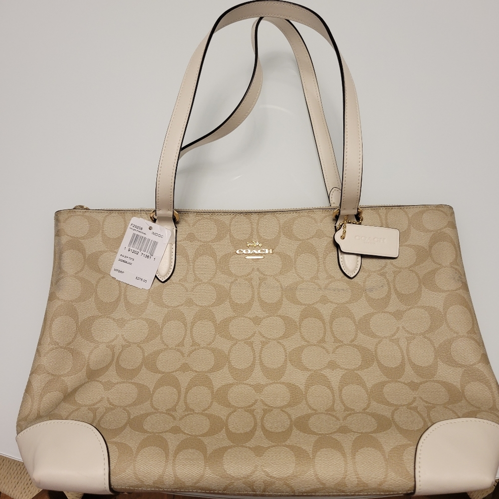 NWT Coach Zip Tote in Signature Canvas (Light blemish)